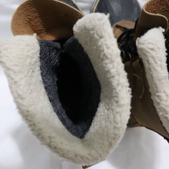Outbound Brown Unisex Lace Up Sherpa Waterproof Outdoor Rain Winter Boots - Picture 8 of 12